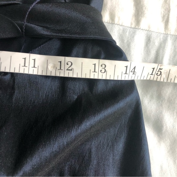 Tadashi Shoji Navy Taffeta Collard Sleeveless Cocktail Dress, size 4 - Picture 11 of 12